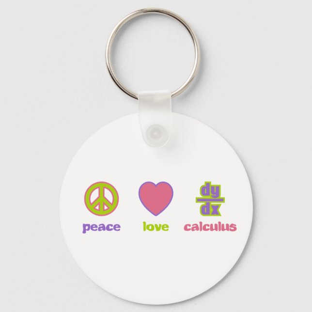 Peace, Love & Calculus Keychain (Front)