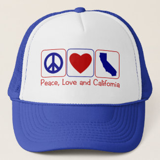 Peace Love California Trucker Hat