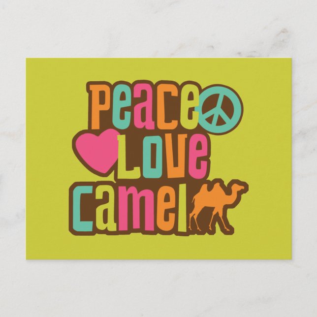 Peace Love Camel Postcard (Front)