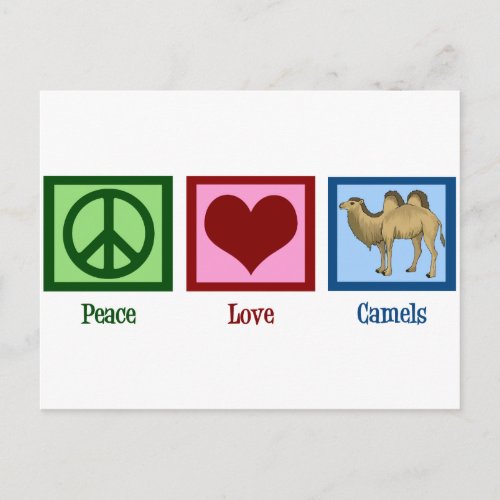 Peace Love Camels Postcard