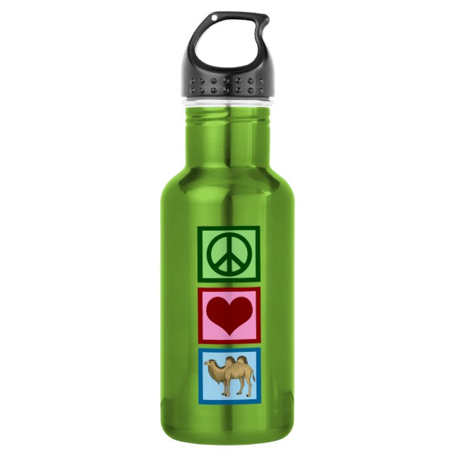 Peace Love Camels Water Bottle (Front)