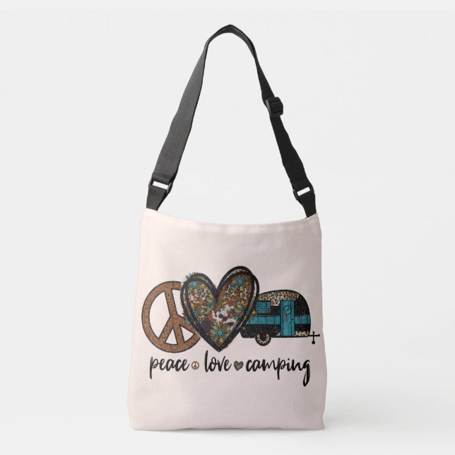 Peace Love Camping Crossbody Bag (Front)