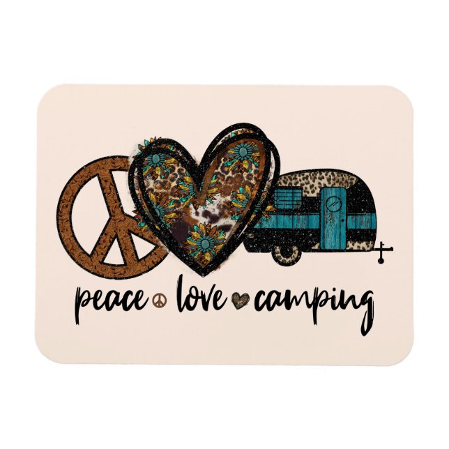 Peace, Love, Camping Magnet (Horizontal)