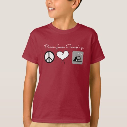 Peace Love Camping Shirt for Kids