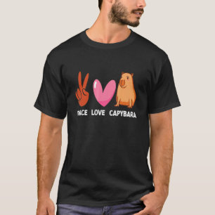 Peace Love Capybara  Aquatic Animal Rodent  Capy T-Shirt
