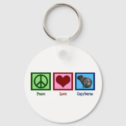 Peace Love Capybaras Keychain