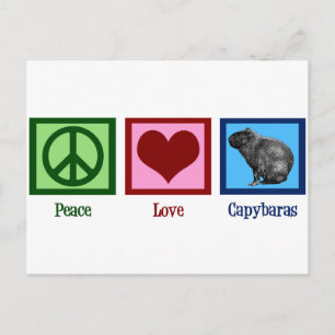 Peace Love Capybaras Postcard