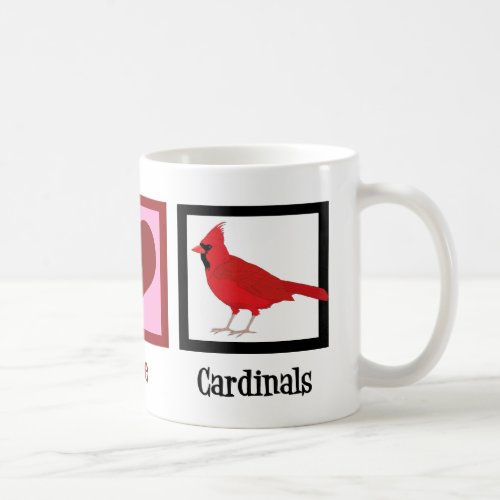 Peace Love Cardinals Coffee Mug