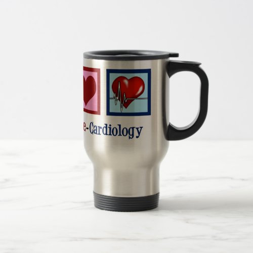 Peace Love Cardiology Christmas Travel Mug