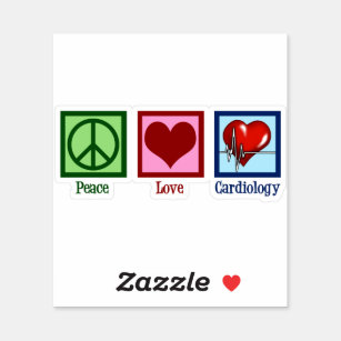Peace Love Cardiology Heart Surgeon Heartbeat Sticker
