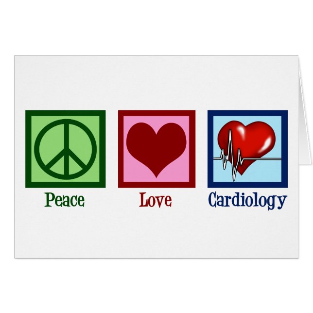 Peace Love Cardiology Office Holiday Card (Front Horizontal)