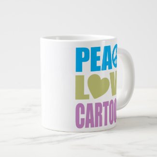 Peace Love Cartoons Extra Large Mug
