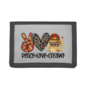 Peace Love Casino Tri-fold Wallet