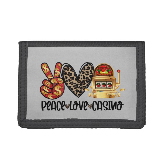 Peace Love Casino  Trifold Wallet (Front)