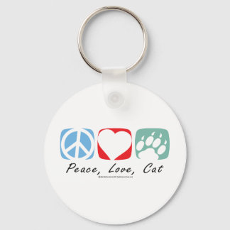 Peace Love Cat Keychain
