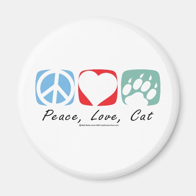 Peace Love Cat Magnet (Front)