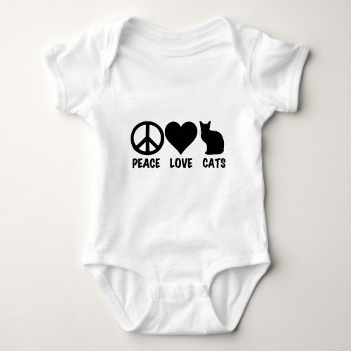 Peace Love Cats Baby Bodysuit