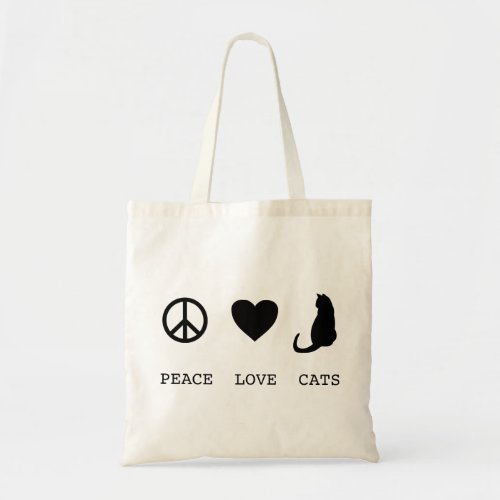 Peace Love Cats  Budget Tote