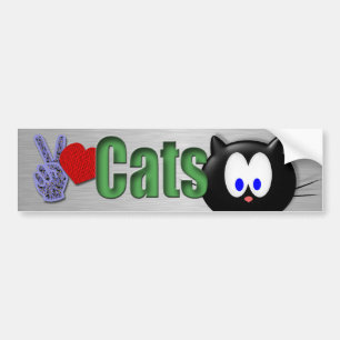 Peace love Cats Bumper Sticker