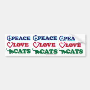 Peace-Love-Cats Bumper Sticker