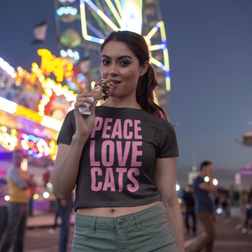 PEACE LOVE CATS CAT T_Shirts