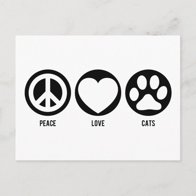 Peace Love Cats Postcard (Front)