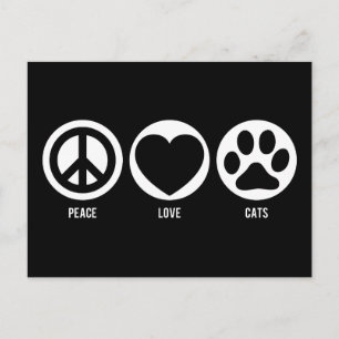 Peace Love Cats Postcard