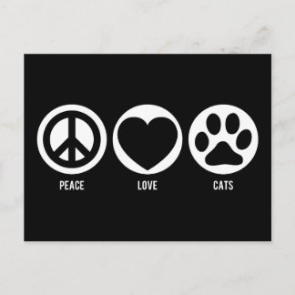 Peace Love Cats Postcard