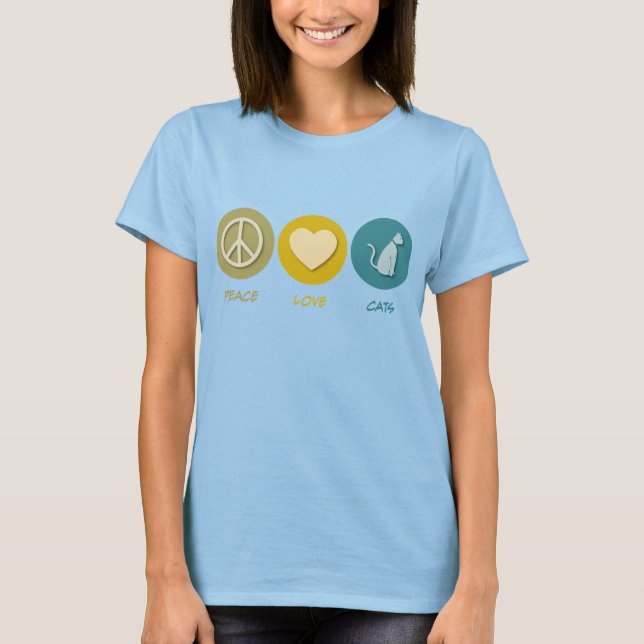 Peace Love Cats T-Shirt (Front)