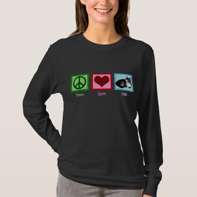 Peace Love Cats T-Shirt (Front)