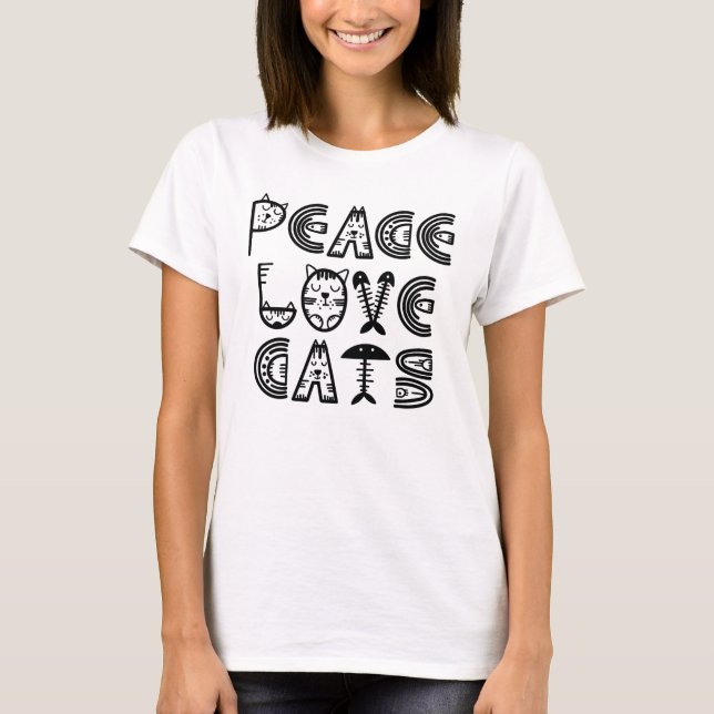 Peace Love Cats T-Shirt (Front)