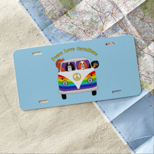 Peace Love Cavaliers, Peace Bus with all Four License Plate