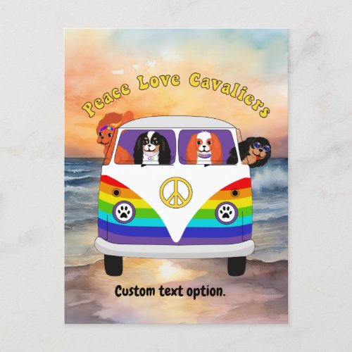 Peace Love Cavaliers Postcard