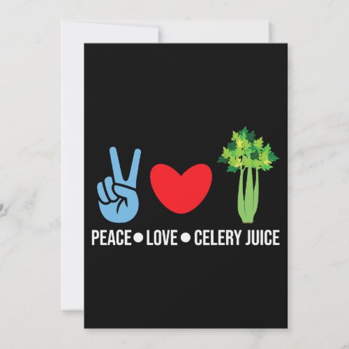 Peace Love Celery Juice Healthy Lifestyle Invitation