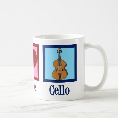 Peace Love Cello Cute Cellist Coffee Mug