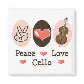 Peace Love Cello Magnet