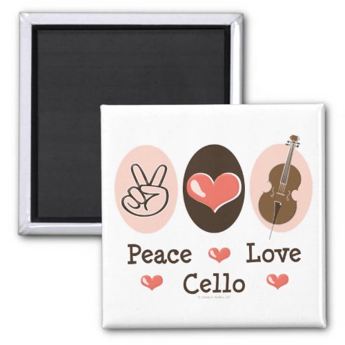 Peace Love Cello Magnet