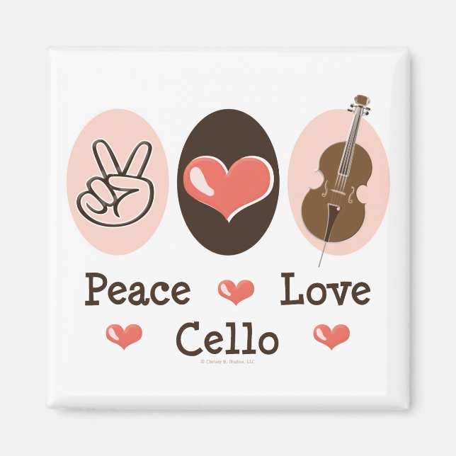 Peace Love Cello Magnet (Front)