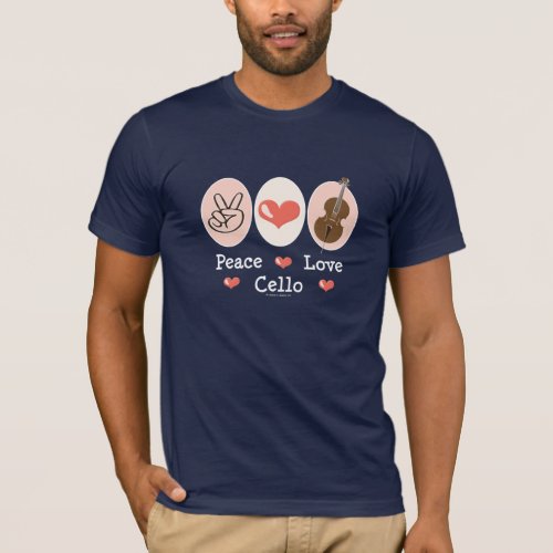 Peace Love Cello Navy Blue T shirt