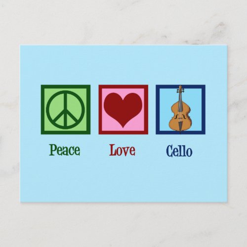 Peace Love Cello Postcard