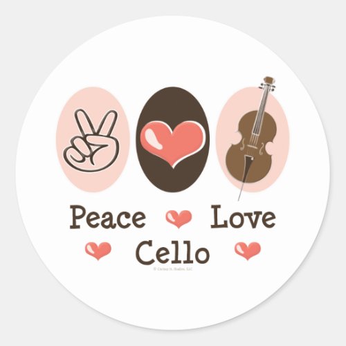 Peace Love Cello Stickers