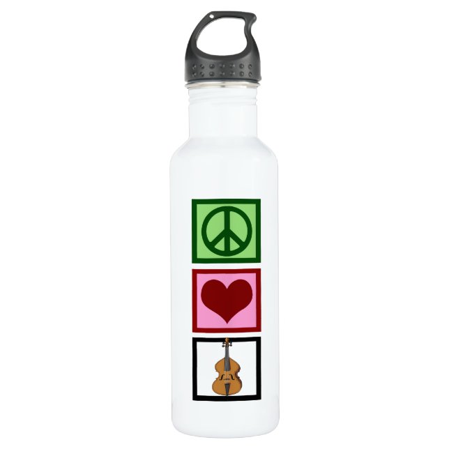 Peace Love Cello Water Bottle (Front)
