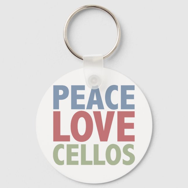 Peace Love Cellos Keychain (Front)