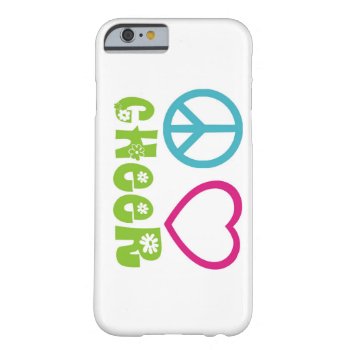 Peace Love Cheer Barely There Iphone 6 Case by PolkaDotTees at Zazzle