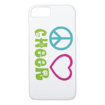 Peace Love Cheer Iphone 8/7 Case by PolkaDotTees at Zazzle
