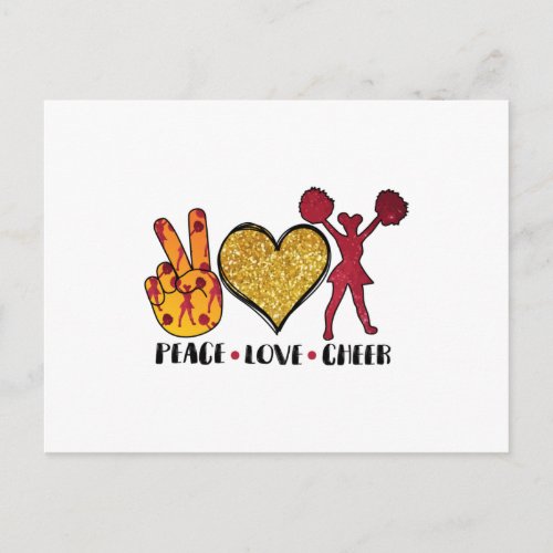 Peace Love Cheer Cool T Shirt Postcard