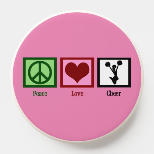 Peace Love Cheer Cute Pink Cheerleader PopSocket