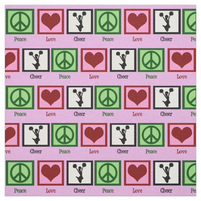 Peace Love Cheer Fabric (Swatch)