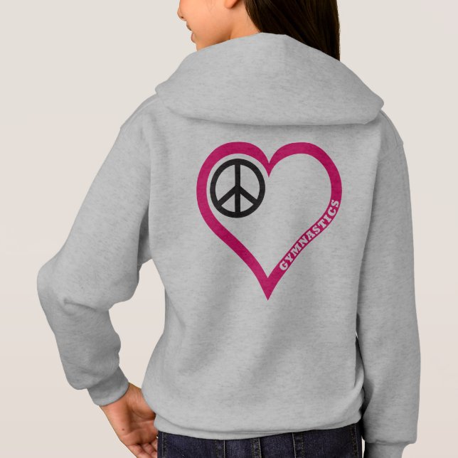 Peace Love Cheer Girl's Gymnastics shirts Hoodies (Back)