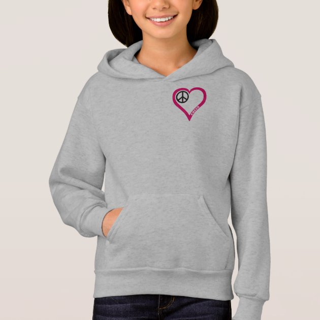 Peace Love Cheer Girl's White Zip Hoodie | Zazzle